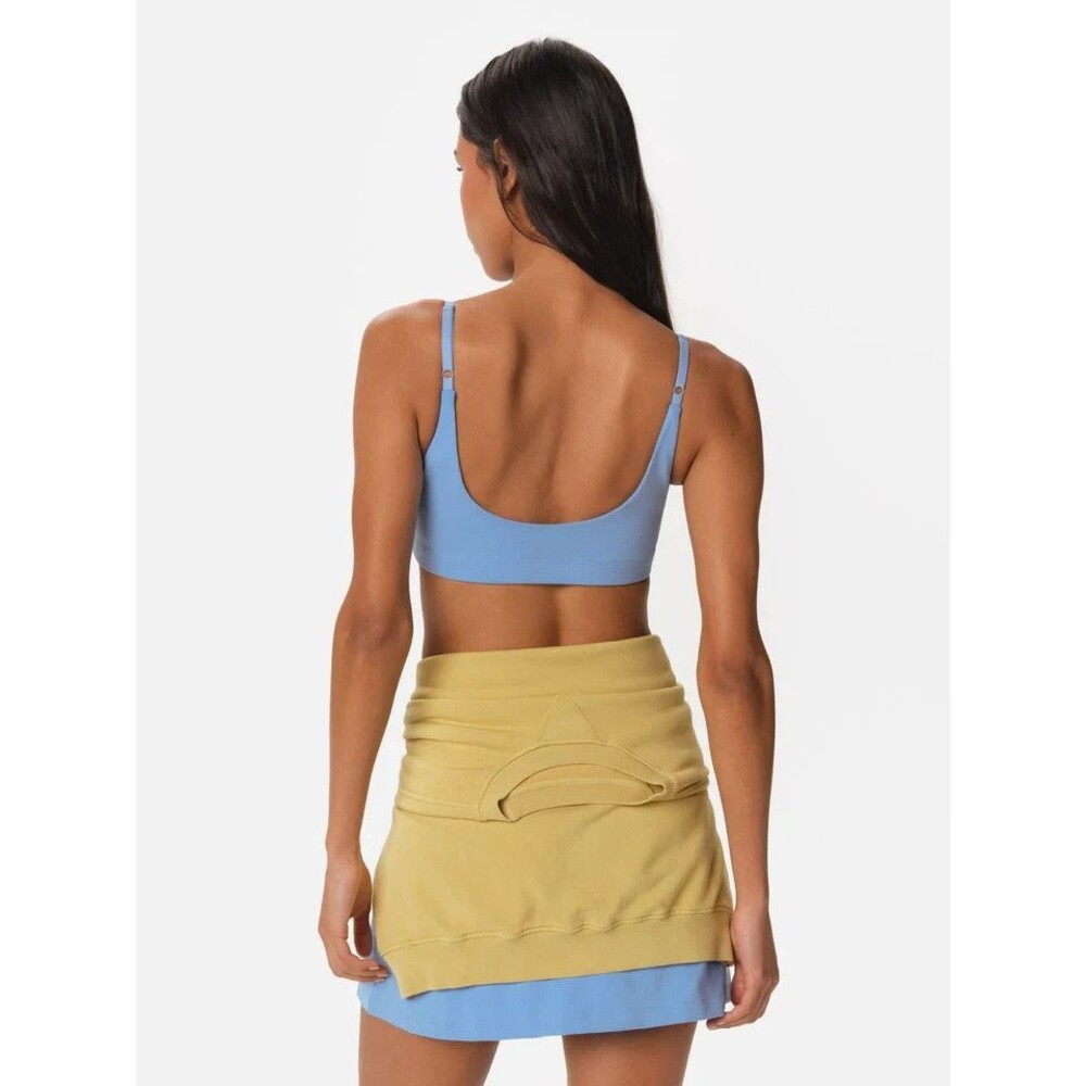Mate the Label Women's Organic Stretch Scoop Sports Bra LAGOON BLUE S NEW - Picture 3 of 6